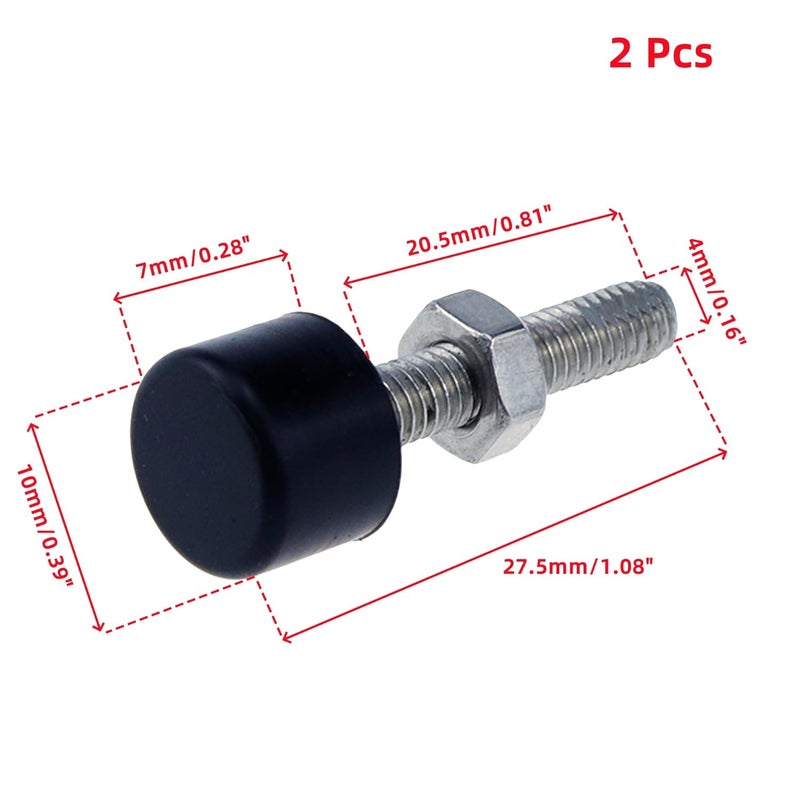 HNGSON Hood Adjuster Bumper Stopper Rubber Hood Bumper Stop Bolt Nuts M4×20mm, Pack of 2 - Image 2
